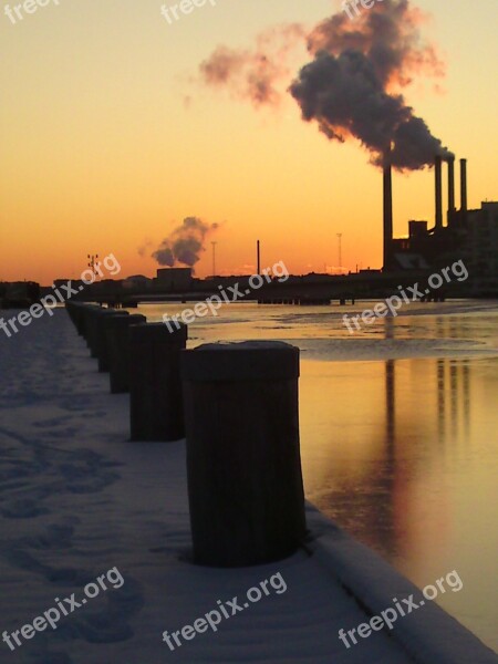 Snow Ice Cream Winter Port Copenhagen