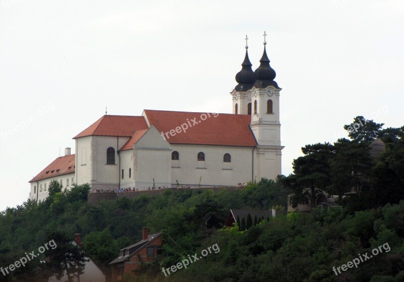 Lake Balaton Hungary Tihany Church Abbey Of Tihany