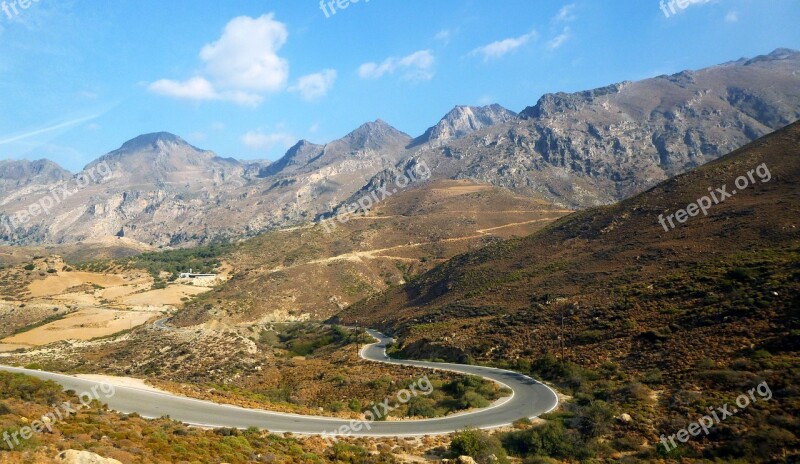 Road Mountain Landscape Nature Sinuous Road