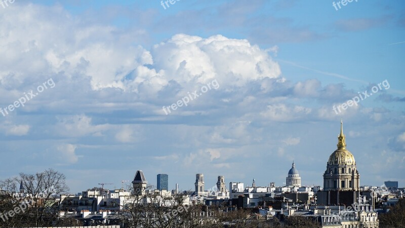 Paris City View Sky Free Photos