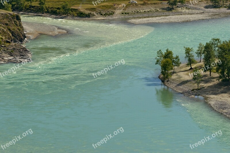 Mountains Landscape Mountain Altai Nature Mountain River