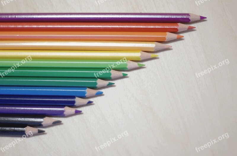 Lápices Colores Educación Colegio Pencils