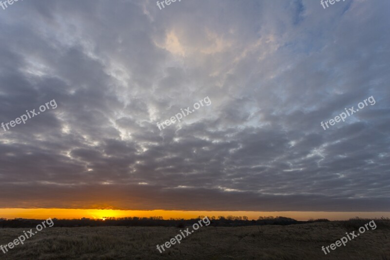 Landscape Sunrise Morning Dunes Kijkduin