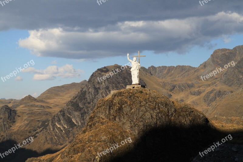 Jesus Sun Mountain Sky Peru