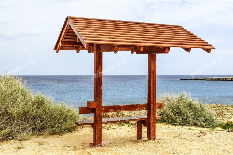 Bench Kiosk Wooden View Point National Park