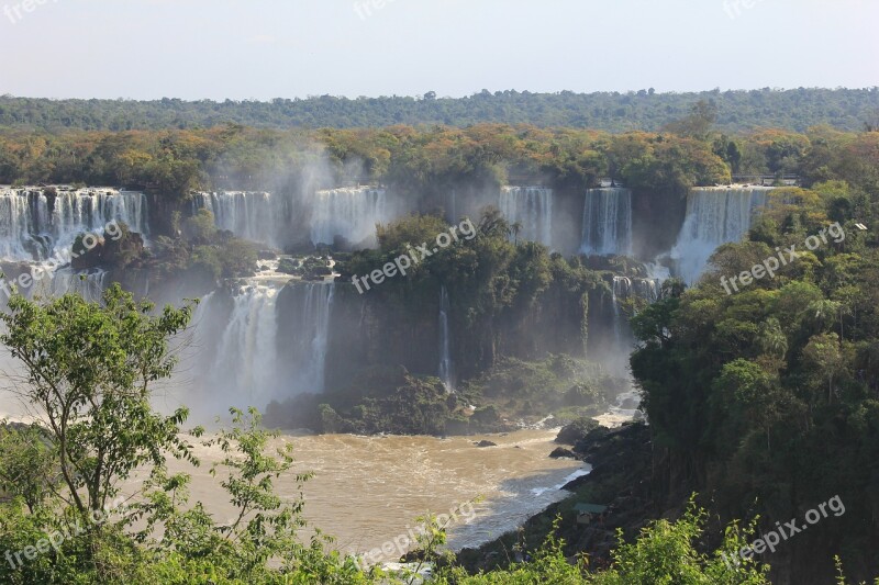 Waterfall Iguazu Iguacu The Falls Water