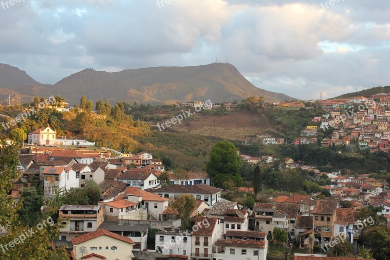 Ouro Preto Brazil Village Landscape Mountain