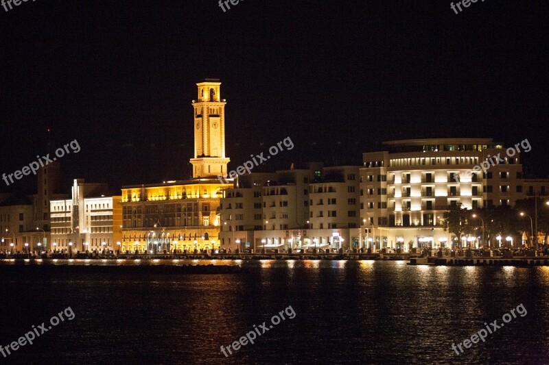 Bari Nocturne Waterfront Free Photos