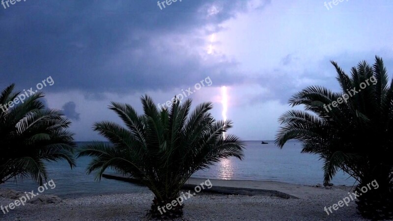 Flash Thunderstorm Beach Force Of Nature Storm