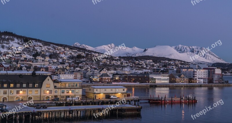 Norway Coast Tromsö Architecture Mountain