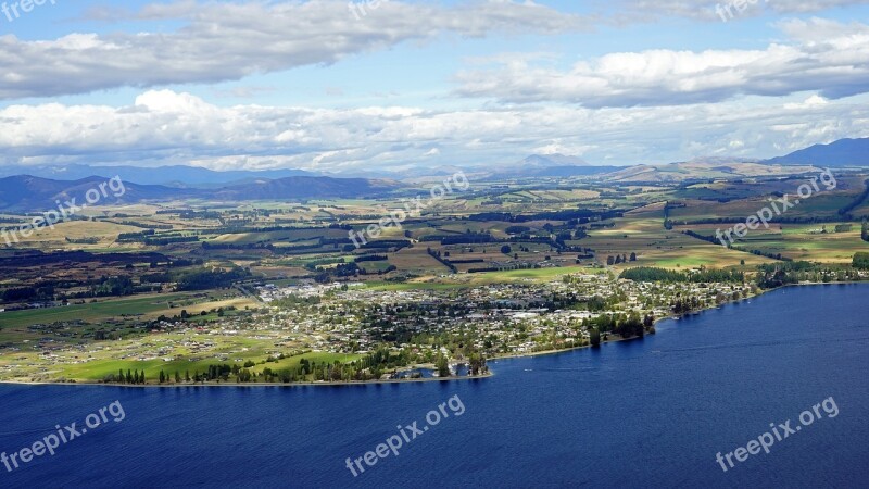 Te Anau Aerial View New Zealand South Island Landscape