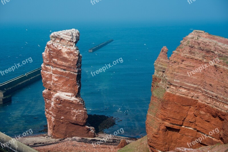 Helgoland Lange Anna Sea Island North Sea Rock