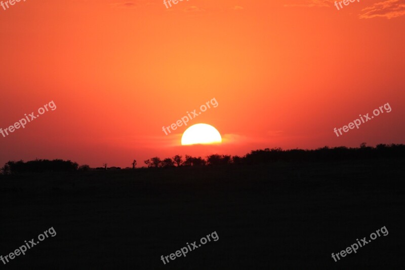 Sunset Africa Seringeti Safari Sun