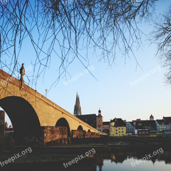 Regensburg Bridge Danube City Mood