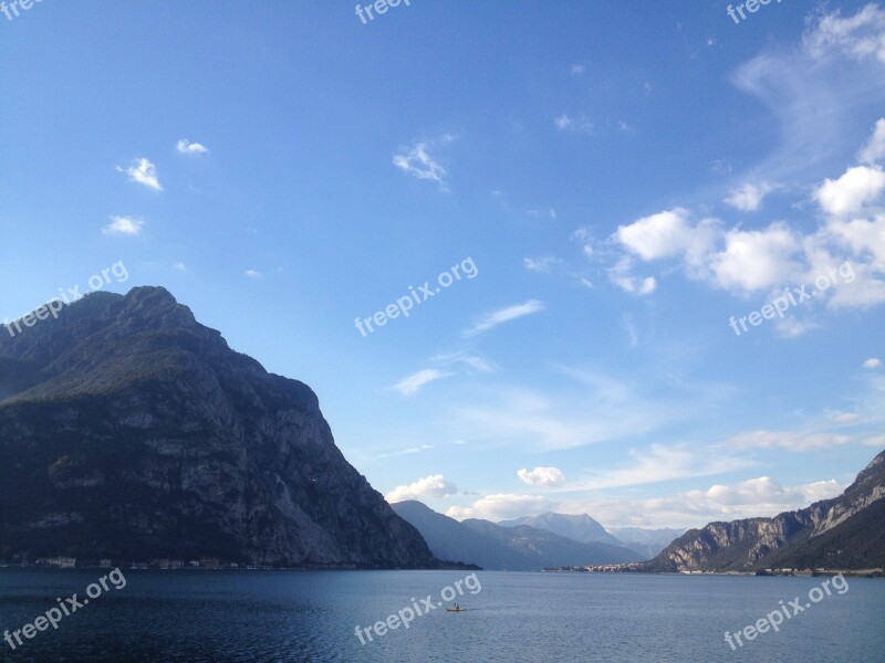 Italy Lake Mountains Landscape Water