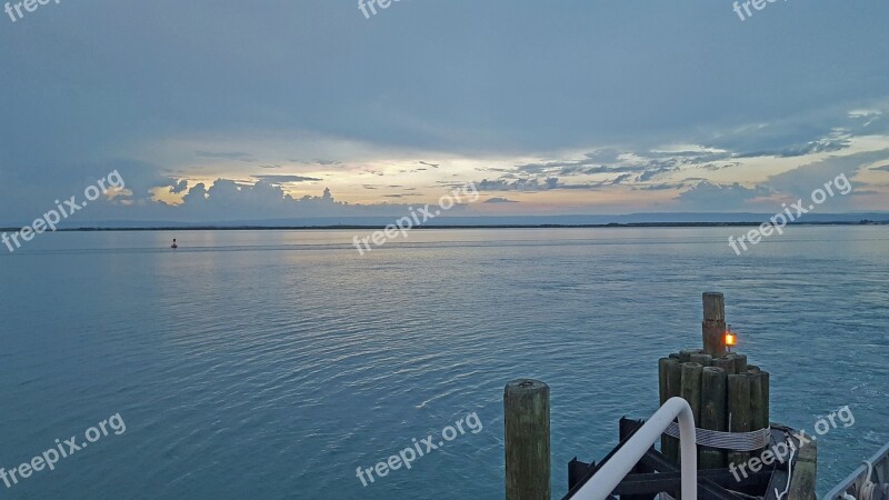 Bay Early Morning Blue Water Blue Sky With Clouds Free Photos