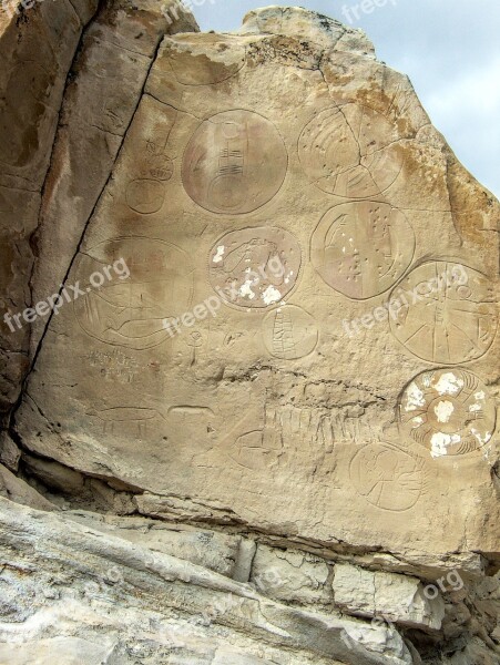 American Indian Petroglyphs Wyoming Desert