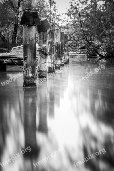 Havel River Long Exposure Black And White Nature