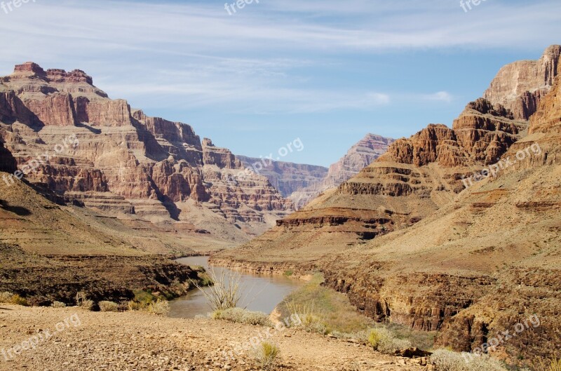 Grand Canyon Cliffs Valley River Colorado