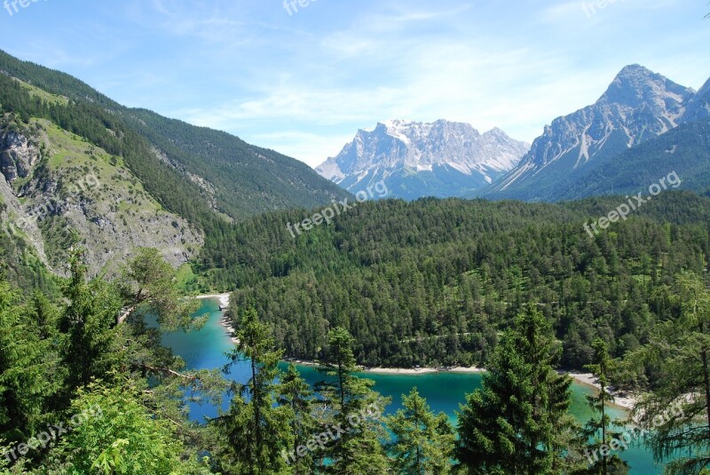 Alps Landscape Mountain River Views