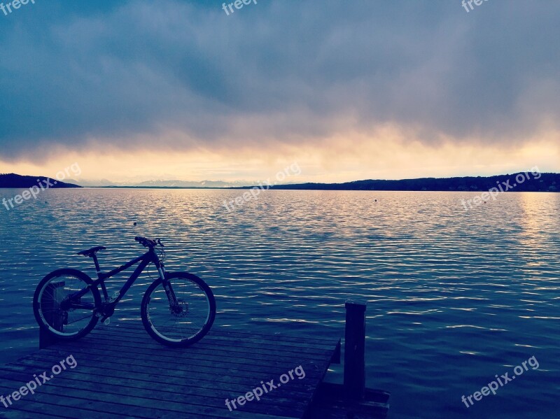 Lake Weather Cloudy Rainy Bike