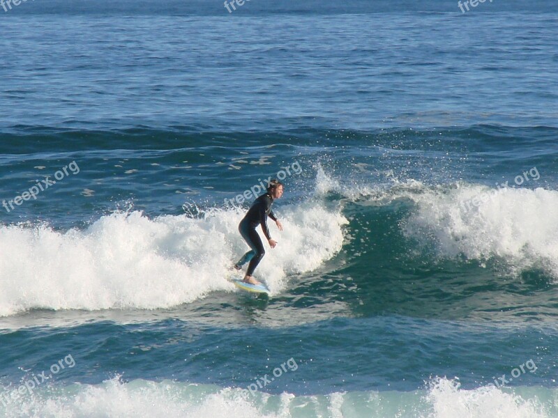 Surfer Young Ocean Sea Summer