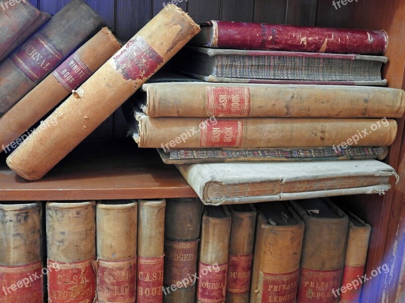 Books Old Antiquarian Old Script Bookcase