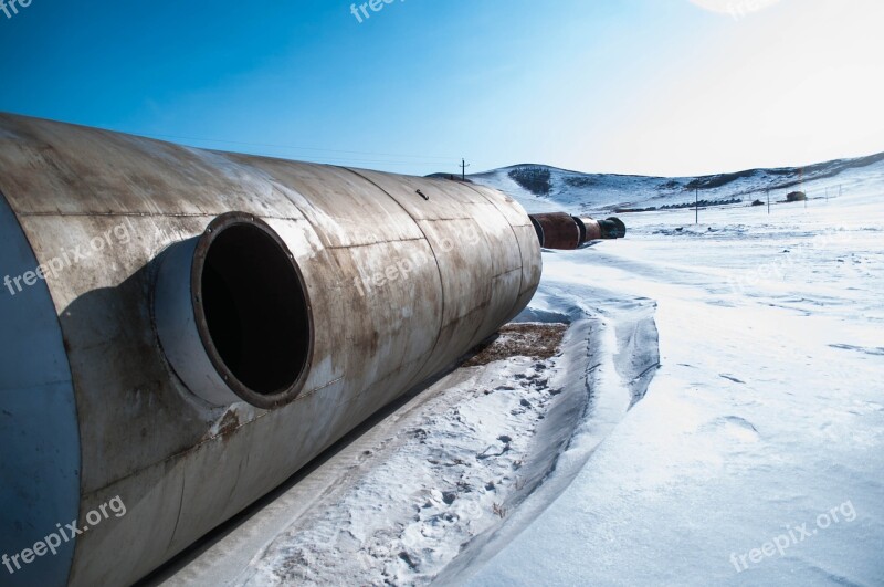 Winter Fuel Tank Snow Mongolia Cold