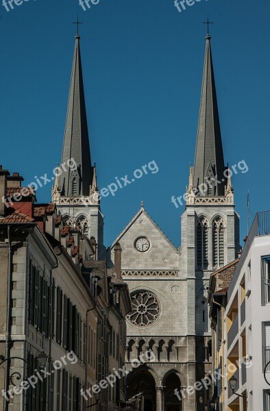 France Pau Church Bell Tower Rosette