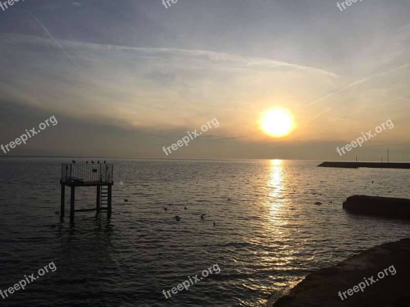 Lake Geneva Sunset Lausanne Lake Sky