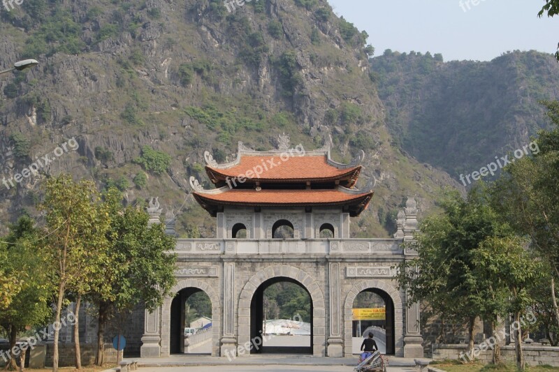 Pagoda Vietnam Tree Mountains Forest