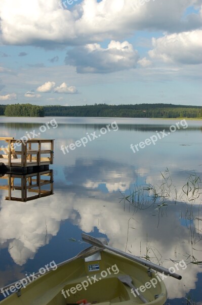 Lake Lake In Finland Cumulus Clouds Free Photos