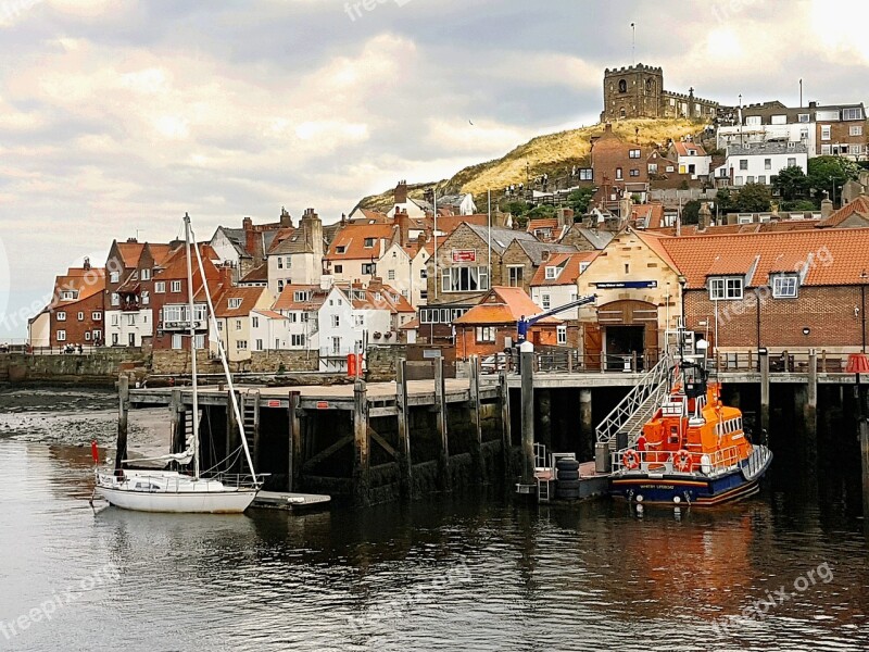 North Yorkshire Whitby Harbour Lifeboat Abbey