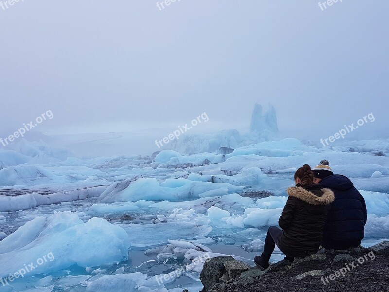 Jokulsarlon Iceland Love Couple Lagoon