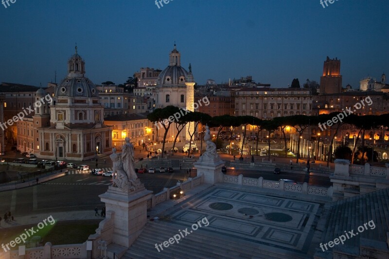 Rome Italian Italy City In The Evening