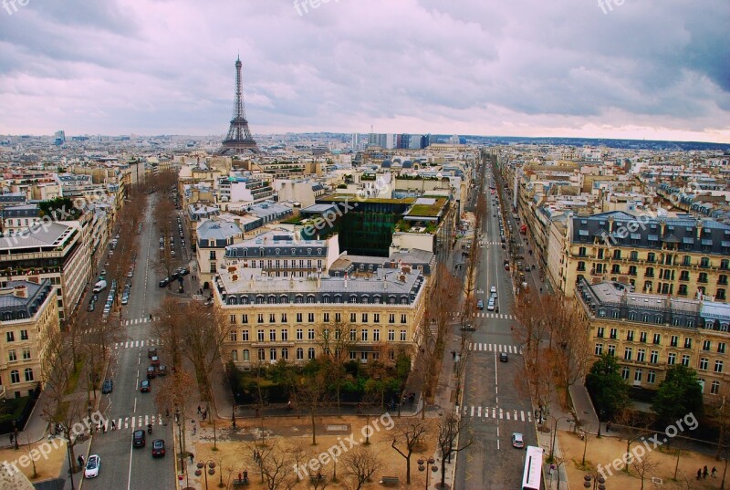 Paris France Landscape Cityscape Skyline Eiffel Tower