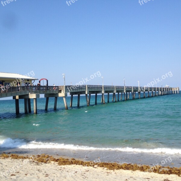 Ocean Pier Vacation Blue Sky