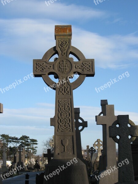 Celtic Cross Ireland Dublin Graveyard Christianity