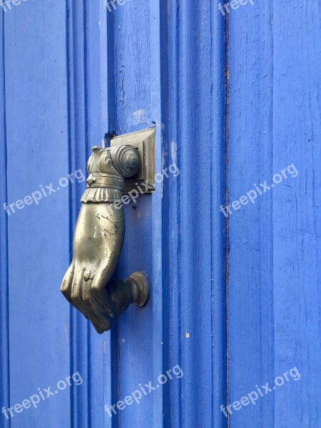 Door Knob Door Input Blue Decorative