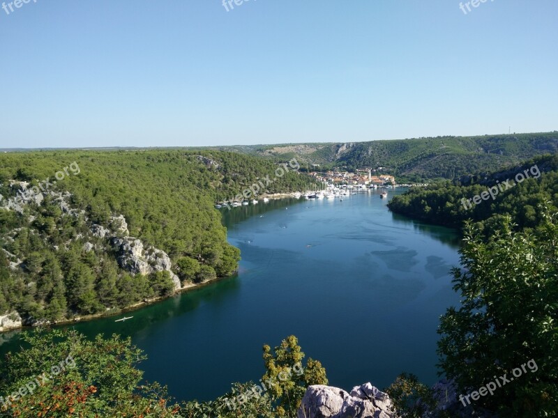 Bay City Skradin River Krka Croatia Free Photos