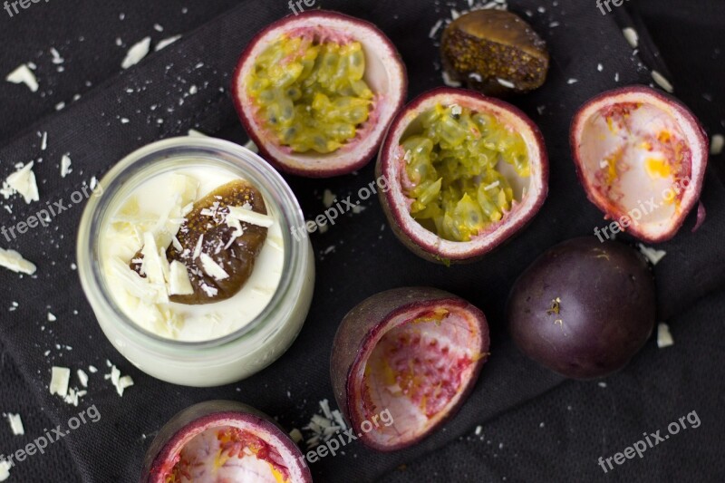 Passion Fruit Fruit Tropical Fruits Dessert Cream