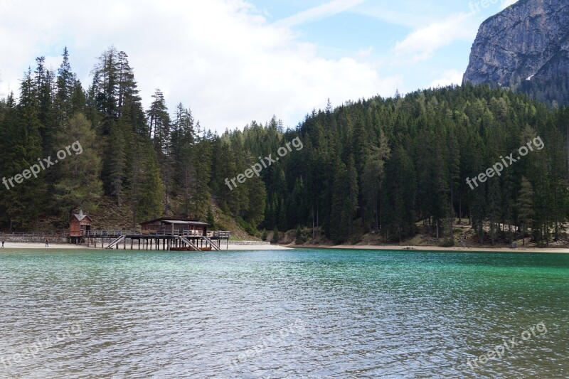 Lake South Tyrol Mountains Landscape Italy