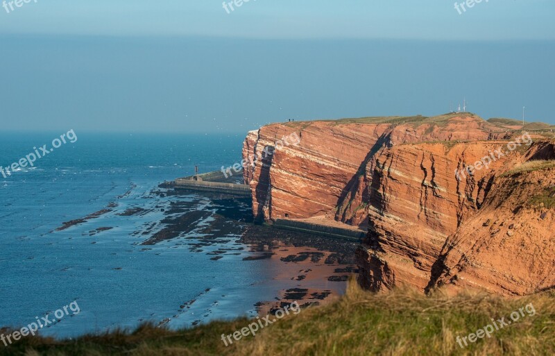 Helgoland Sea Island Nature Landscape Blue Sky