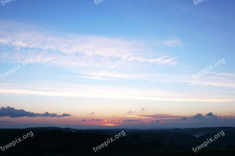 Sunrise Hegau Sky Morning Blue