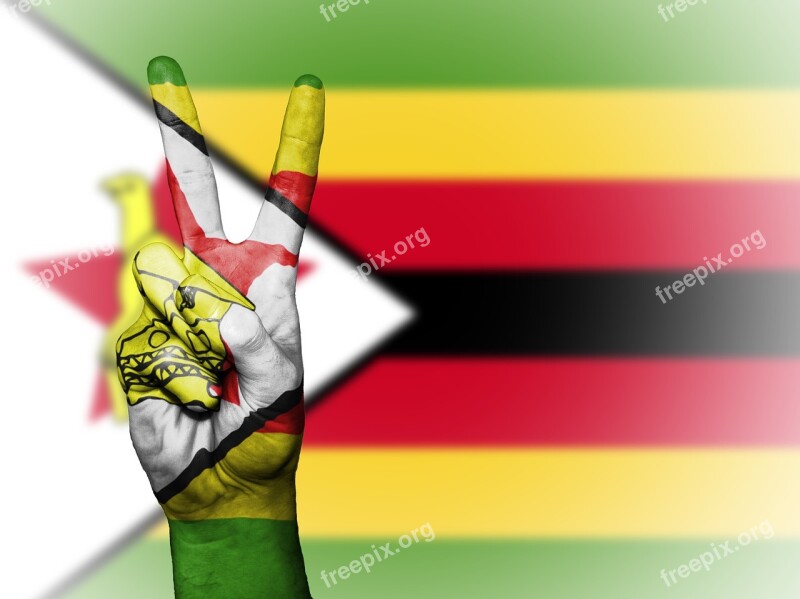 Zimbabwe Peace Hand Nation Background