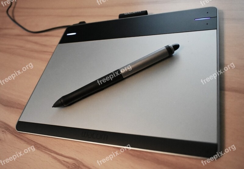 Drawing Tablet Pen Device Signs Wood