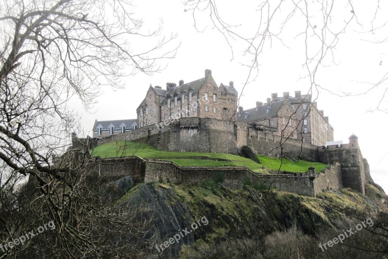 Edinburgh Castle Medieval Rock Landscape