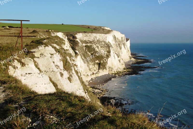 England Litoral Cliffs Mar Landscape