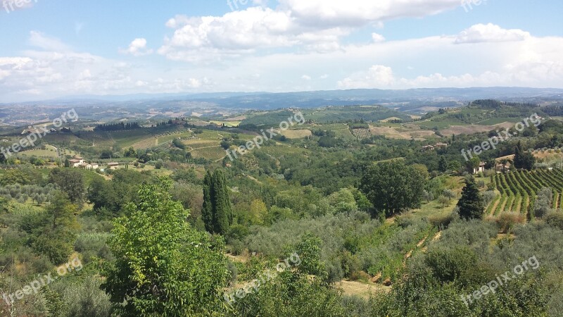 Saint Gimignano Campaign Green Landscape Nature