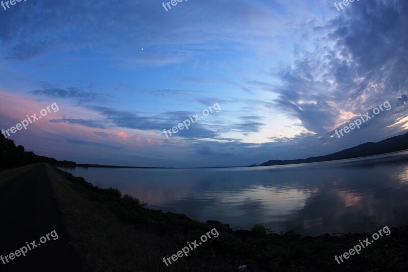 Water Clouds Mountains Lake Country